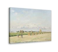 QIENAZIO Lienzo decorativo de paisaje de Ile-de-France Camille Pissarro, pintura al óleo de paisaje vintage, pósteres e impresiones estéticas para habitación, habitación, oficina, 50 x 75 cm