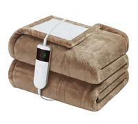 Qieryun Manta eléctrica con apagado automático, 200 x 180 cm, 10 niveles de calor y cinturón de apagado automático de 8 horas, protección contra sobrecalentamiento, funda de franela lavable a máquina