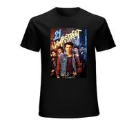 QIESHEOK 21 Jump Street Johnny Depp Unisex 100% Cotton Short-Sleeve T-Shirts Black M