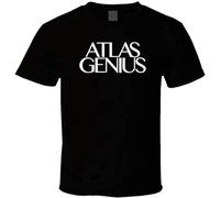 QIESHEOK Atlas Genius 4 Unisex 100% Cotton Short-Sleeve T-Shirts Black L