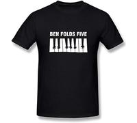 QIESHEOK Ben Folds Five Unisex 100% Cotton Short-Sleeve T-Shirts Black XL