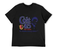 QIESHEOK Colt 45 Malt Liquor Billy DEE Williams Works Every Time Beer Brewery Unisex Cotton T-Shirts Black L