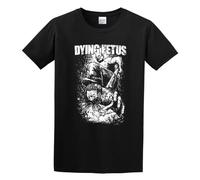 QIESHEOK Dying Fetus Curb Stomp Unisex 100% Cotton Short-Sleeve T-Shirts Black M