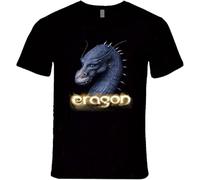 QIESHEOK Eragon Christopher Paolini Book Saga Inspired Dragons Unisex 100% Cotton Short-Sleeve T-Shirts Black L