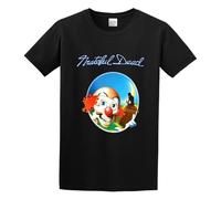 QIESHEOK Grateful Dead Europe 72 Tivoli Concert Hall Copenhagen Denmark Unisex 100% Cotton Short-Sleeve T-Shirts Black XL