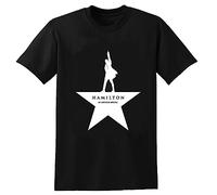QIESHEOK Hamilton An American Musical Unisex 100% Cotton Short-Sleeve T-Shirts Black XXXL