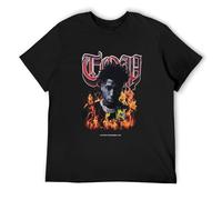 QIESHEOK Huax Youngboy Never Broke Again Bootleg Unisex 100% Cotton Short-Sleeve T-Shirts Black XL