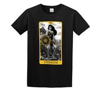 QIESHEOK Jl Tarot - Strength Unisex 100% Cotton Short-Sleeve T-Shirts Black L