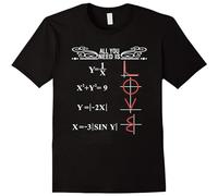 QIESHEOK Math All You Need Is Love Funny Unisex 100% Cotton Short-Sleeve T-Shirts Black XXL