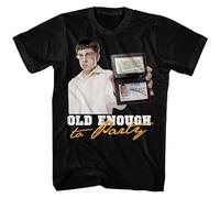 QIESHEOK Old Enough To Party Unisex 100% Cotton Short-Sleeve T-Shirts Black S