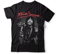 QIESHEOK Rare Rick James Shirt Signature Gift For Fans Black T-Shirt Ny059 Black M