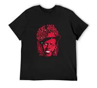 QIESHEOK Robert Johnson Unisex 100% Cotton Short-Sleeve T-Shirts Black XXXL