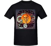 QIESHEOK Stoned Jesus First Communion Funny Unisex 100% Cotton Short-Sleeve T-Shirts Black M