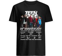 QIESHEOK Teen Movie Wolf Teenwolf 9Th Anniversary 2011-2020 Cast Signed Unisex O-Neck 100% Cotton Short-Sleeve T-Shirts Black M