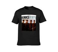QIESHEOK The Kinks Really Got Me Ray Davies CD Vinyl Small Faces Who Mod 1960S Unisex Cotton T-Shirts Black M