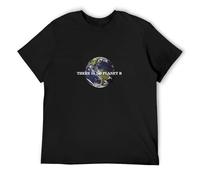 QIESHEOK There is No Planet B Environment Protection Protest Planet B Unisex 100% Cotton Short-Sleeve T-Shirts Black S
