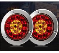 QIFANB Luz LED Redonda De 12V Y 24V Trasera Roja Amarilla Señal Giro Para Parachoques Trasero Antiniebla Para Remolque Camión RV 2 Uds Luz trasera