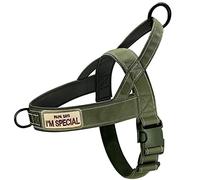 QIFBYFB Green No Pull Dog Harness for Small Medium Large Sized Dog, Reflective Escape Proof Adjustable Dog Harnesses with 2 Patch, XL