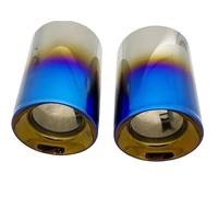 QIFHFBA Silenciador Escape Silenciador De Escape De Coche De Acero Inoxidable 304 Punta Cromada para X1 F48 2016 2017 2018 2019 2020 2021, Una Uds. Tubos Extremo Coche(Azul)