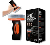 Qifour Automotive Glass Oil Film Cleaner with Cleaning Brush - Windshield Oil Film Remover, Water-Repellent Glass Treatment, Clear View Window Cleaner for Car Windows, Mirrors & Windshields