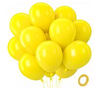 QIFU 100 Piezas Globos De Cumpleaños Colores Globos Amarillo Grandes Redondos Helio Happy Birthday Decoracion Cumpleaños 1 Año Baby Shower Revelacion Genero Bebe Balones De Aniversario 12 Pulgadas