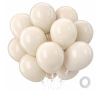 QIFU 100 Piezas Globos De Cumpleaños Colores Globos Beige Grandes Redondos Helio Happy Birthday Decoracion Cumpleaños 1 Año Feliz Baby Shower Revelacion Genero Bebe Balones De Aniversario 12 Pulgadas