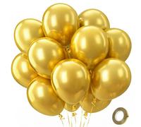 QIFU 100 Piezas Globos De Cumpleaños Colores Globos Oro Grandes Redondos Helio Happy Birthday Decoracion Cumpleaños 1 Año Baby Shower Revelacion Genero Bebe De Balones Aniversario 12 Pulgadas