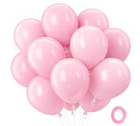 QIFU 100 Piezas Globos De Cumpleaños Colores Globos Rosas Grandes Redondos Helio Happy Birthday Decoracion Cumpleaños 1 Año Feliz Baby Shower Revelacion Genero Bebe Balones De Aniversario 12 Pulgadas