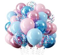 QIFU Globos Azul Rosa, 12 Pulgadas Globos Gender Reveal Rosa Azul Latex Globo Confeti Cumpleaños Globo Para Gender Reveal Balloons Revelacion Genero Bebe Cumpleaños Decoracion Baby Shower Birthday