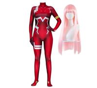 Qigmhua 02/Zero Two Bunny Cosplay Anime Disfraz Zero Two Body con accesorios, mono de Halloween para mujer 02 Uniforme de batalla
