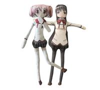 Qigmhua 2 piezas Kaname Madoka Felpa Akemi Homura Anime Twistable Figura 28 cm Miki Sayaka Cojín Relleno Suave Interesante Peluche Mochila Adorno