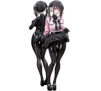 Qigmhua 2 piezas Kurokawa MIU Figura Ilustración Estilo Jiraikei, Anime Girl Modelo PVC de pie, 25 cm estatua con caras intercambiables para fans