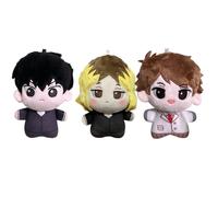 Qigmhua 3 piezas Anime Shoyo Hinata Peluche Tobio Kageyama Peluche 10 cm Figura Suave Tsukishima Kei Mini Cojín Lindo Colgante Relleno PP Algodón