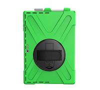 QIHANG Bumper Antigolpes para Surface Pro 6 / Pro 2017 / Pro 4 / Pro LTE, Carcasa Rugosa con Soporte Rotativo Asa de Mano Correa, Funda Rugerizada Completa para Surface Pro 6/5.ª/4 (Verde)
