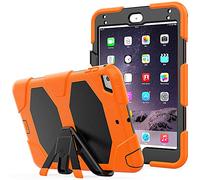 QIHANG Funda iPad Mini 4/5 Híbrido Tres Capas PC + Silicona Funda Carcasa a Prueba de Golpes Kickstand Robusto Defender Cover para iPad Mini 4/5 (Naranja)