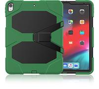 QIHANG Funda iPad Pro 12.9 2018 Híbrido Tres Capas PC + Silicona Funda Carcasa a Prueba de Golpes Kickstand Robusto Defender Cover para iPad Pro 12.9 2018 (Ejercito Verde)