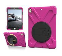 QIHANG Funda para iPad Pro de 10.5, 360 ° Giratorio Soporte Full Body Rugged antigolpes Carcasa Botes Fijo Antideslizante Cover para iPad Pro de 10.5 Rose Rot
