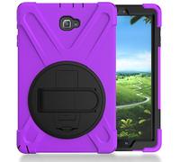 QIHANG Galaxy Tab a 10.1 móvil, 3 en 1 Hybrid Funda Full Body Funda antichoque con 360 Grados. Kickstand & Correa de Mano Chasis para Samsung Galaxy Tab a 10.1 SM de P580 Morado Morado