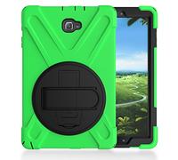 QIHANG Galaxy Tab a 10.1 móvil, 3 en 1 Hybrid Funda Full Body Funda antichoque con 360 Grados. Kickstand & Correa de Mano Chasis para Samsung Galaxy Tab a 10.1 SM de P580 Verde Verde