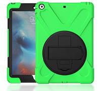 QIHANG iPad Mini 4 - Carcasa de Silicona, iPad Mini 4 Case, 3 Capas Heavy Duty Soft Silicona Hard Bumper Case Soporte + Correa de Mano antigolpes Carcasa Verde Verde