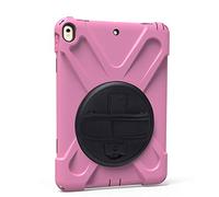 QIHANG iPad Pro 10.5 - Carcasa de Silicona, iPad Pro 10.5 Case, 3 Capas Heavy Duty Soft Silicona Hard Bumper Case Soporte + Correa de Mano antigolpes Carcasa Rosa Rosa