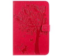 QIHANG Smart iPad Mini 1/2 / 3/4 / 5 Funda, Ultra Slim Cartera Carcasa PU Piel Sintética con Función de Stand y Auto-Sueño/Estela para iPad Mini 1/2 / 3/4 / 5 (Rojo)