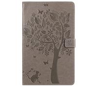 QIHANG Smart Samsung Galaxy Tab A 10.1 T510 T515 Funda, Ultra Slim Cartera Carcasa PU Piel Sintética con Función de Stand y 3 Ranuras de Tarjeta para Samsung Galaxy Tab A 10.1 T510 T515 (Gris)