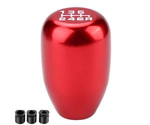 Qii lu Perilla de cambio, 6 velocidades Universal Car Modification Manual Knob Gear Shift Head Shifter(rojo)