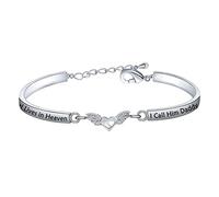 QIIER Llavero conmemorativo de la pérdida de un padre regalo para hija, hijo, mi ángel guardián vive en el cielo lo llamo papá llavero conmemorativo (pulsera)