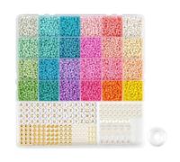 QIIIMSLSS 1 Caja Perlas Semillas para Joyas Pulsador Joyas Pequeñas Pequeñas Brazalete Amistad Conjunto Llavero para Niños Diys Art Craft