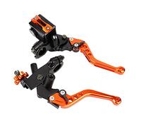 Qiilu 1 par 7/8 "(22mm) universal motocicleta embrague freno cilindro maestro palancas (naranja)