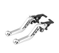 Qiilu 1 par CNC aleación aluminio motocicleta scooter modificación doble freno disco palanca universal(plata)