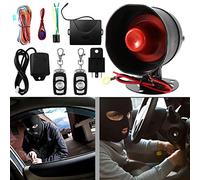 Qiilu 12V Sistema Universal de Alarma de Coche Botón pulsador Arranque Parada Bloqueo Protección antirrobo