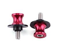 Qiilu 2 piezas 6/8 / 10mm Motocicleta CNC Soporte Trasero Swing Arm Spool Sliders Stand Swingarm Bobinas(8mm-rojo)